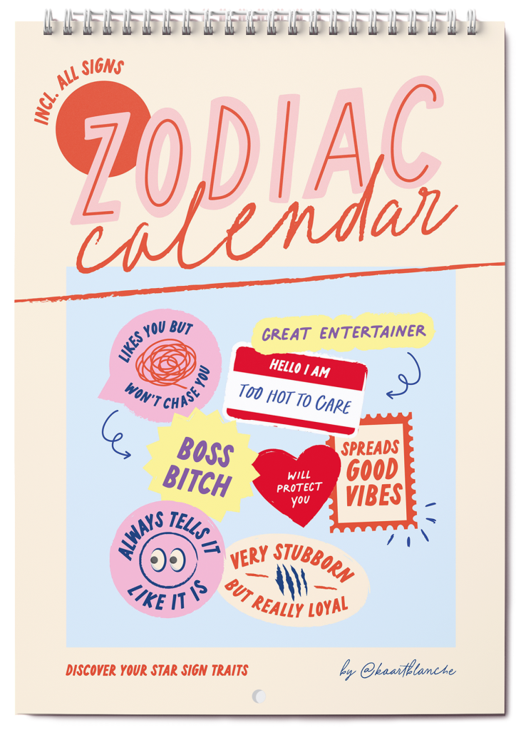 Zodiac calendar Kaart Blanche