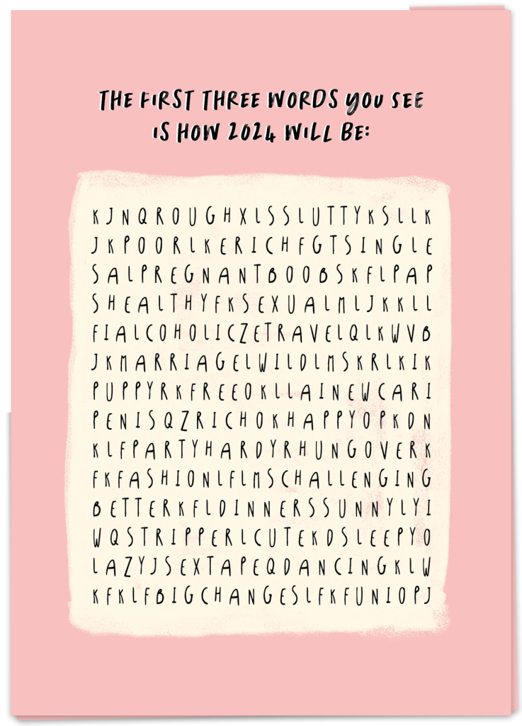 First three words 2024 Kaart Blanche