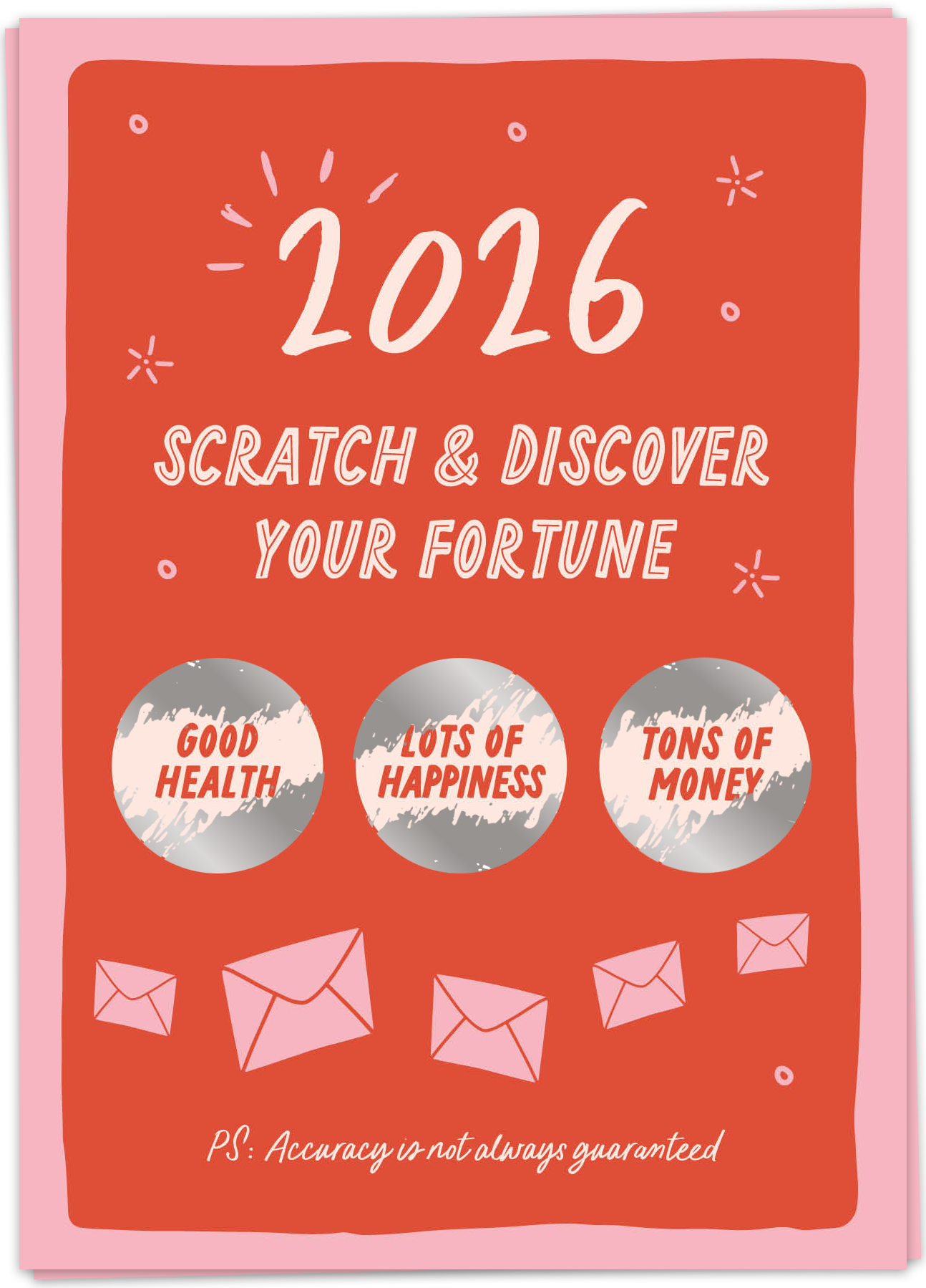 KB-HNY2501 - kaart blanche wenskaart - fortune scratch 2026 - single scratched