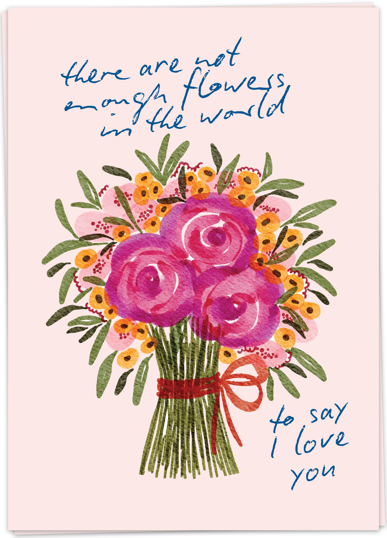 KB-L115 - kaart blanche wenskaart - flowers love you - single