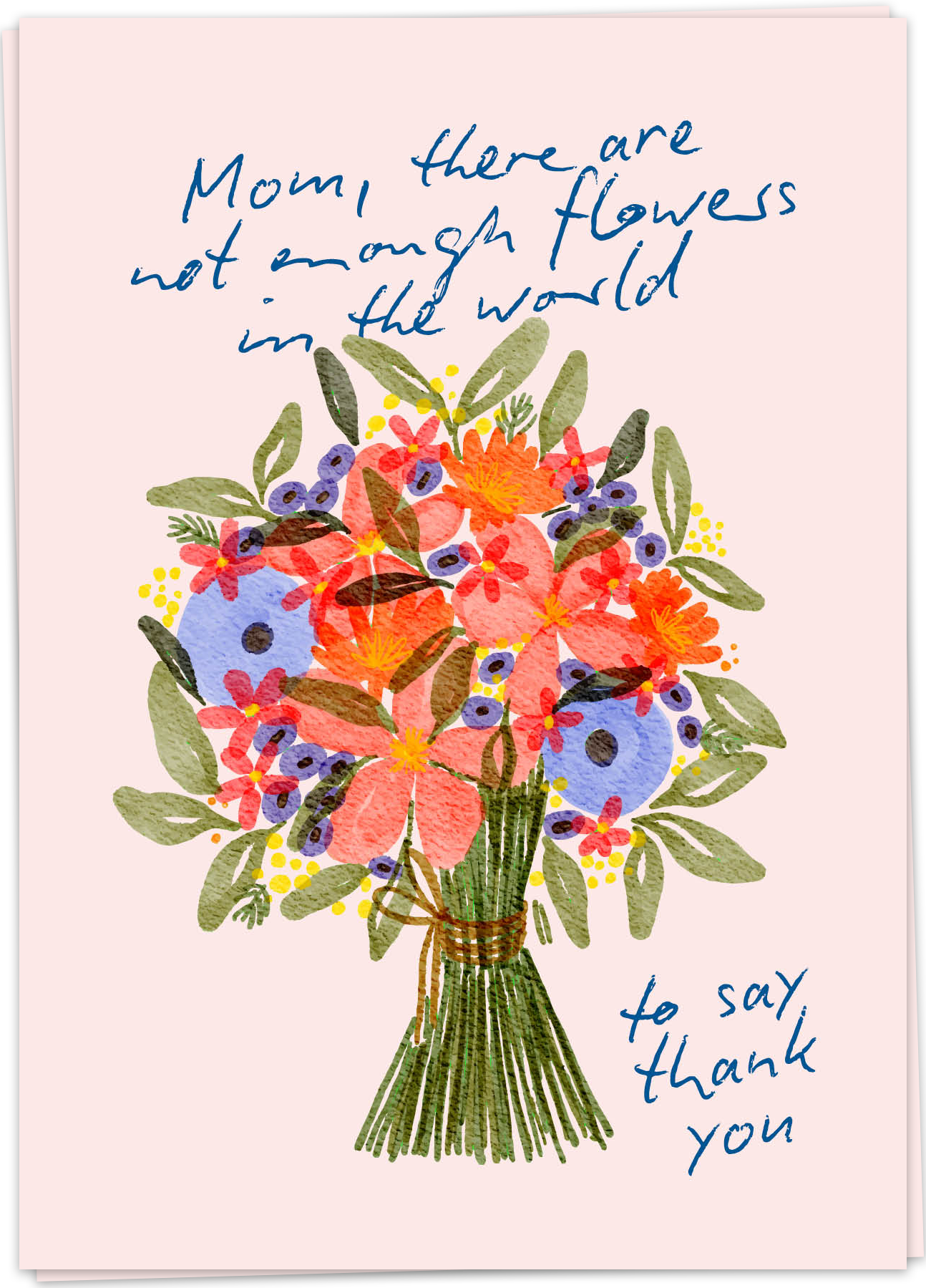 KB-SPMD65 - kaart blanche wenskaart - mom flowers thank you - single