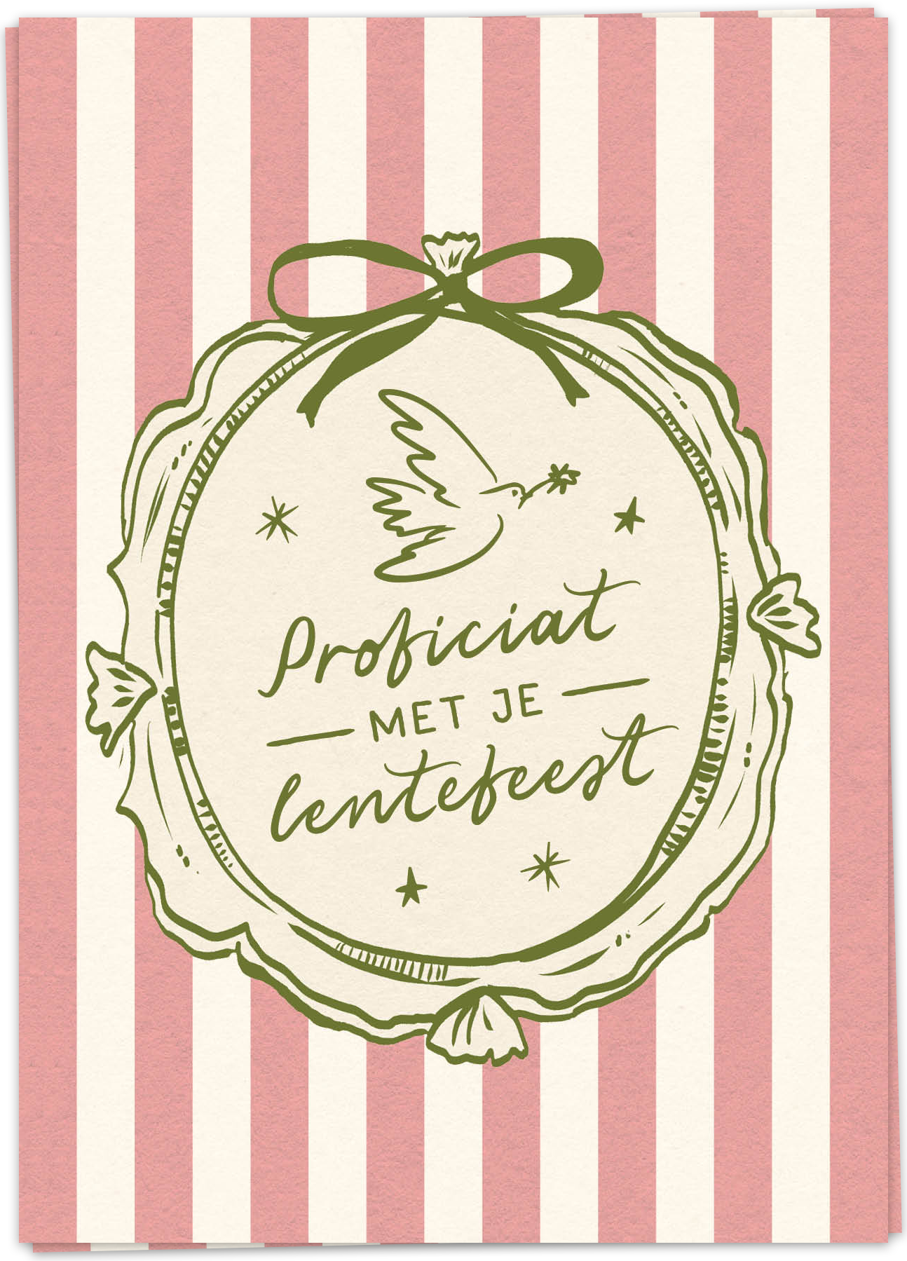 KB-COM04A - kaart blanche wenskaart - lentefeest stripe - single