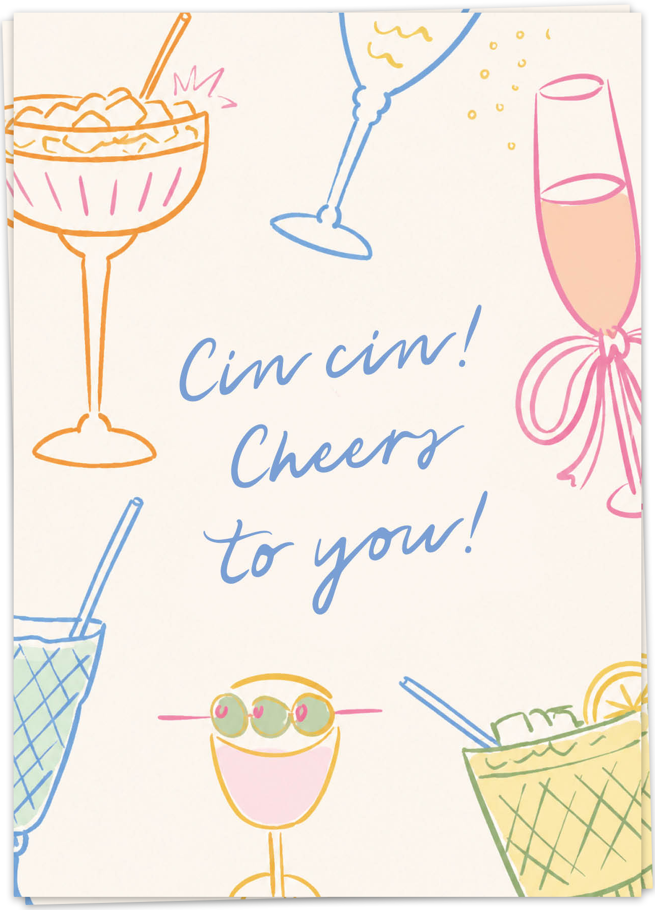 KB-HB96 - kaart blanche wenskaart - cin cin cheers - single