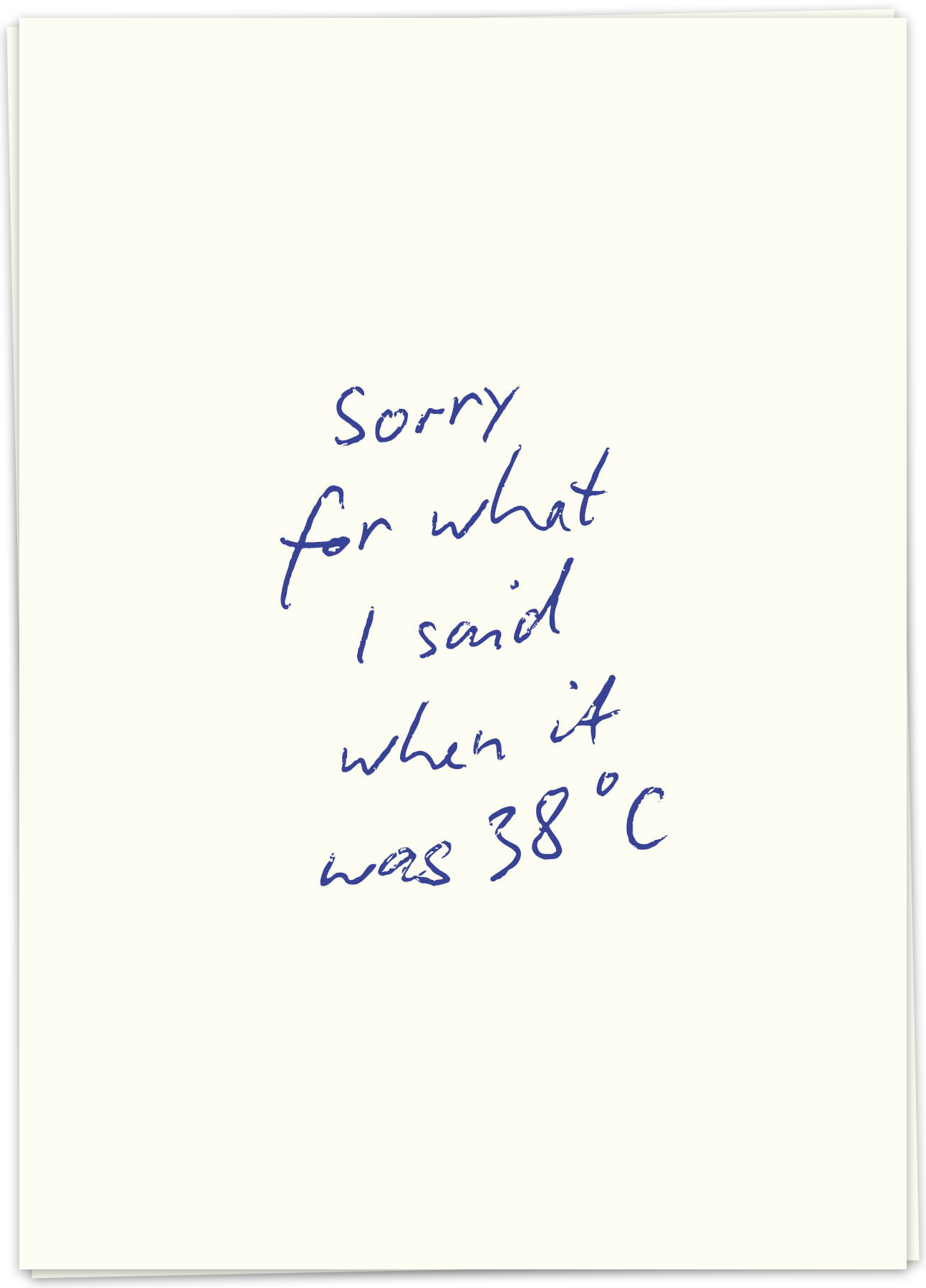 KB-VC08 - kaart blanche wenskaart - 38 degrees - single
