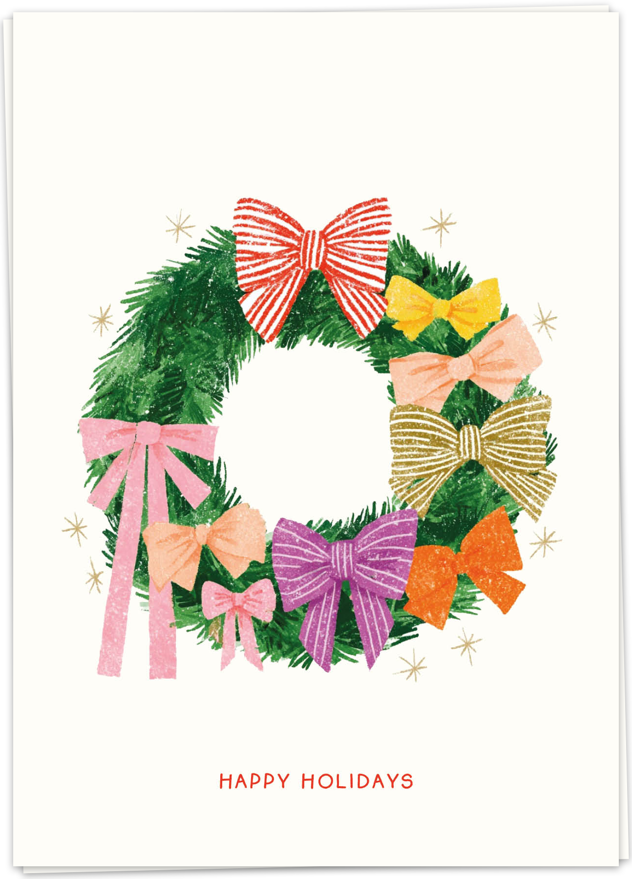 KB-XM2624 - kaart blanche wenskaart - christmas wreath - single